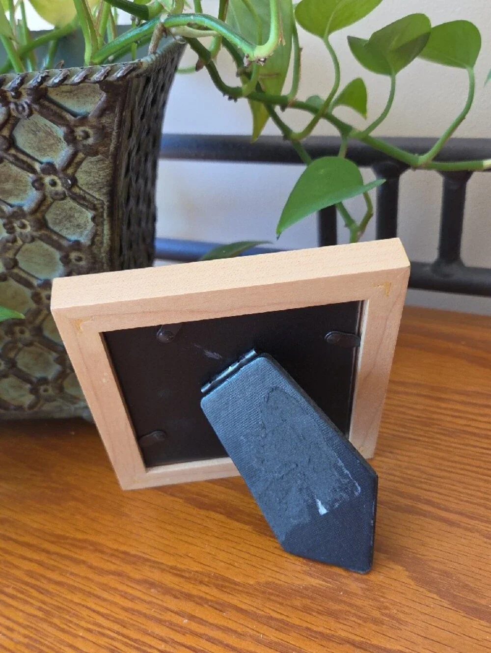 Natural Wood Dad-themed Square Picture Frame - Holds 3 1/2 X 3 1/2 Photo